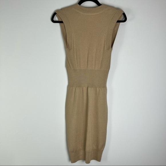 ATM womens beige stretch sleeveless V neck sweater dress size small - Picture 3 of 12